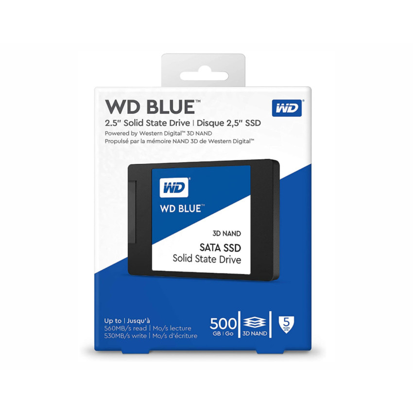 Somatisk celle Vie Modig WD Blue 3D NAND 500GB Internal PC SSD – SATA III 6 Gb/s, 2.5″/7mm, Up to  560 MB/s – WDS500G2B0A – The Supplier Hub